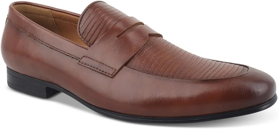 Alfani Mens Halstonn Embossed Faux Leather Loafers