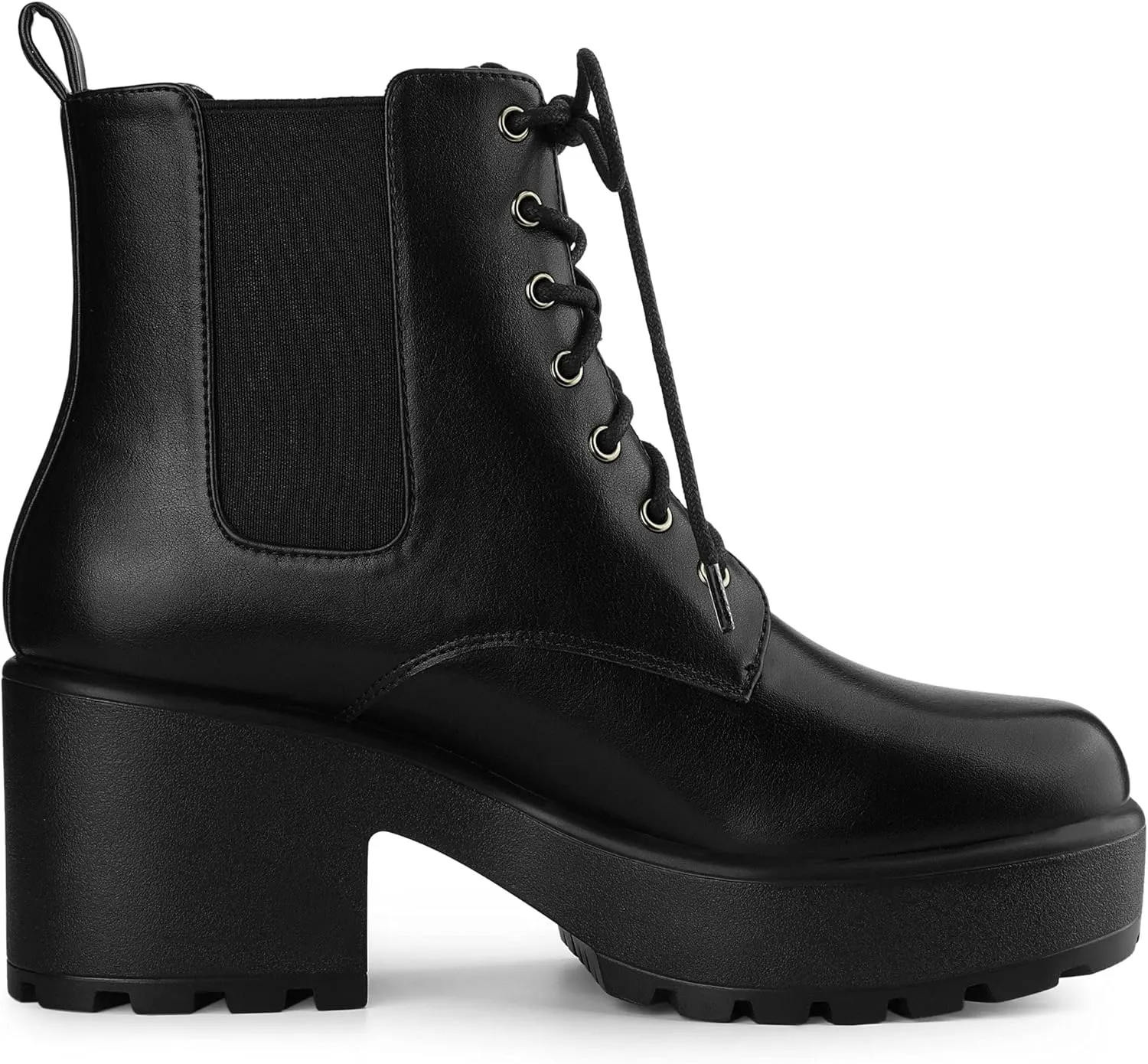Allegra K Women's Platform Lace Up Ankle Boots Chelsea Combat Boots