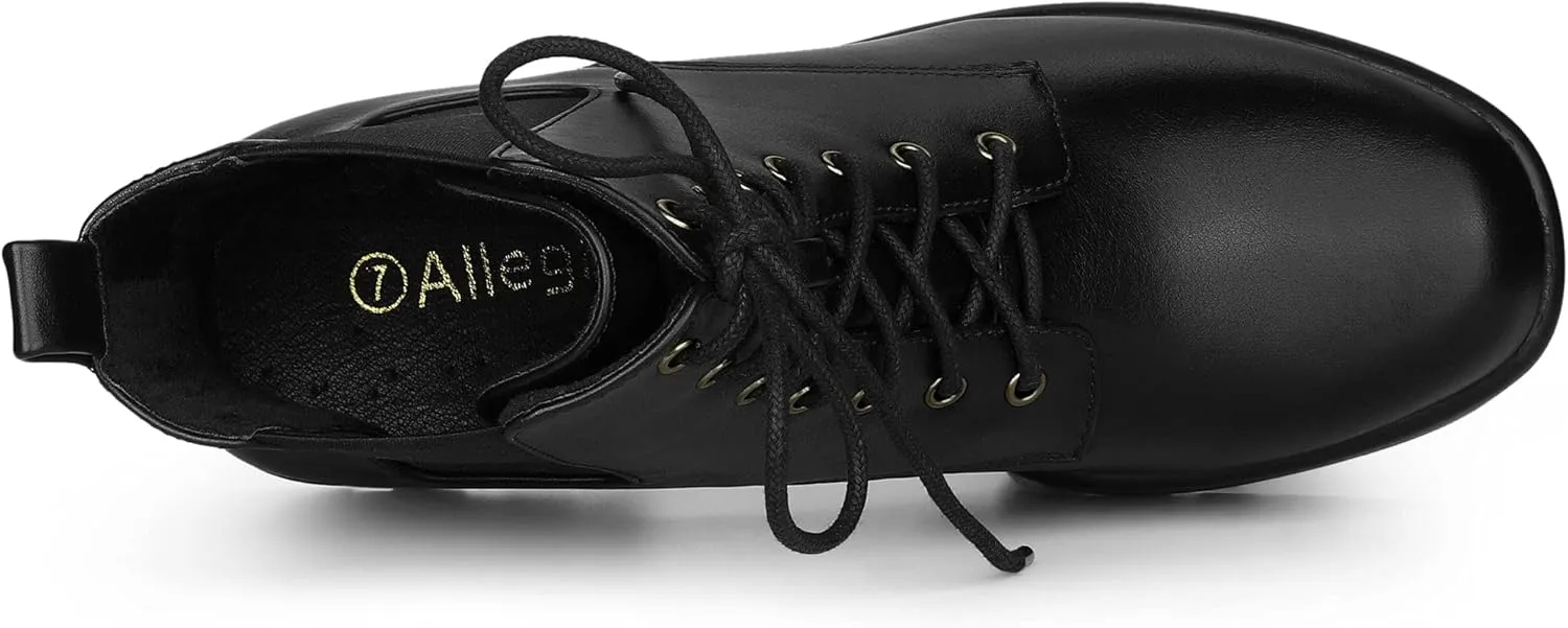 Allegra K Women's Platform Lace Up Ankle Boots Chelsea Combat Boots