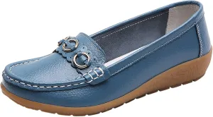 AMDBEL Leather Loafers for Women 2024, Womens Leather Loafers Classic Penny Loafers for Women Fashion Driving Moccasins Women