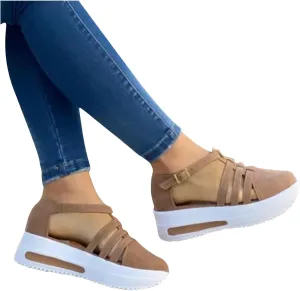 AMDBEL Orthopedic Walking Shoes For Women, Orthopedic Sandals for Women Dressy Summer, Womens Fashion Open Toe Sandals Wedge Espadrilles Casual Ankle Strap Platform Sandals 2023 12