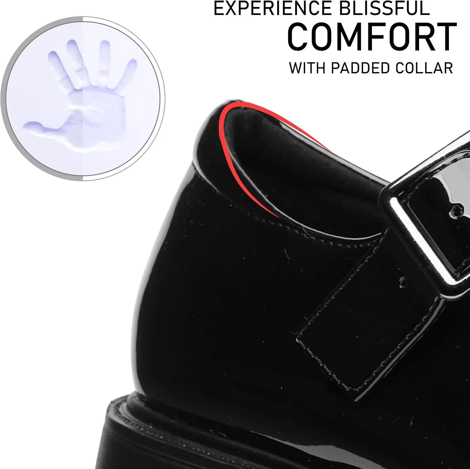 AOSPHIRAYLIAN Mary Janes Platform Mary Janes for Women Round Toe Dress Shoes for Women Ankle Strap Chunky Heel Uniform Women's Pumps