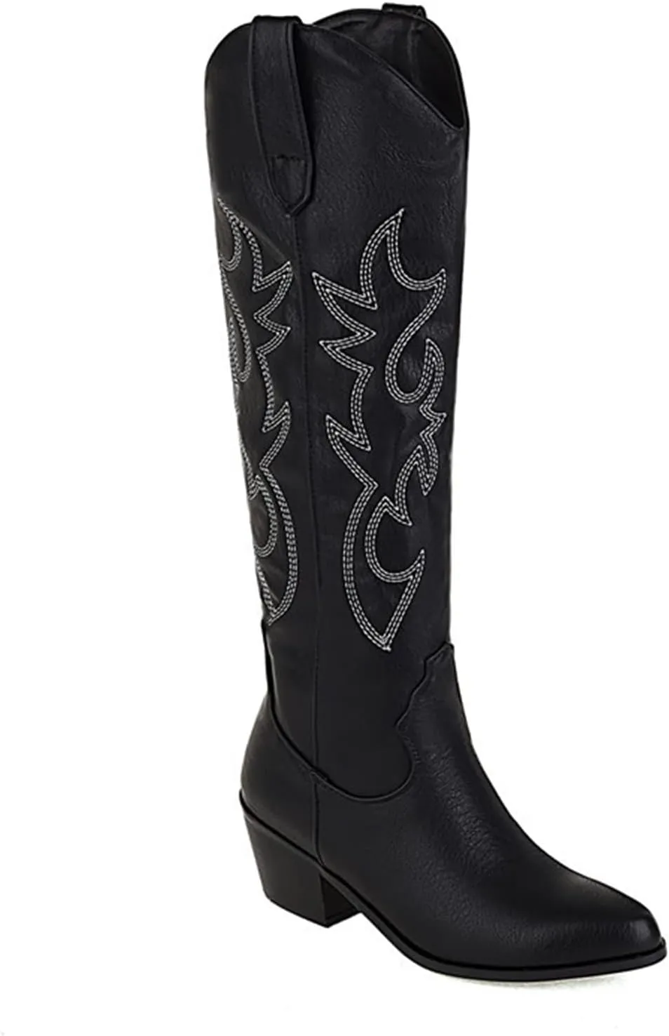 Boots For Women Fashion Dressy Low Heel Cowboy Western Cowgirl Boots Fashion Retro Classic Knee High Embroidered Boots