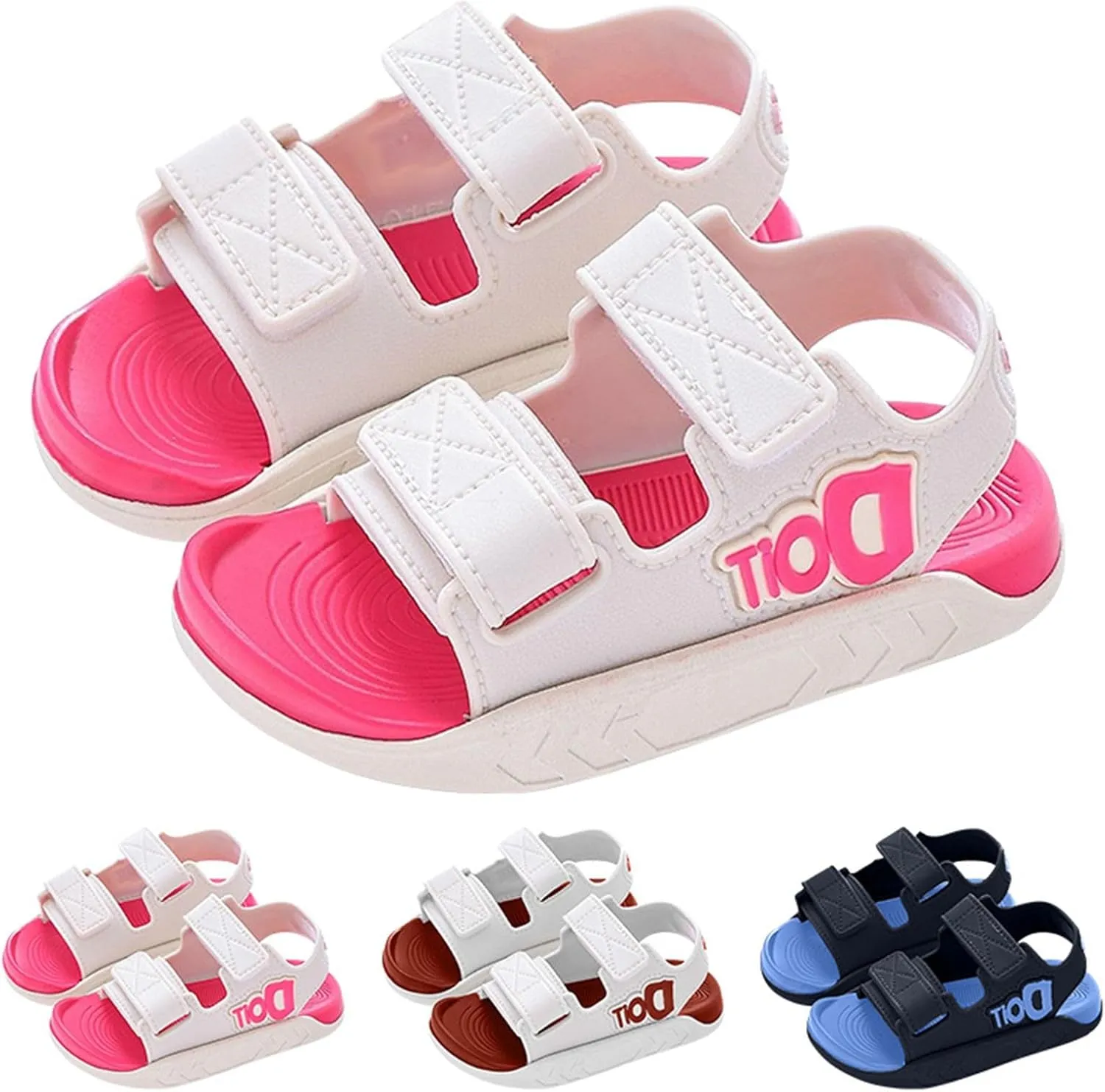 Boys Girls Sandals Adjustable Double Strap Open-Toe Athletic Lightweight Unisex Child Sport Shoes Summer Outdoor