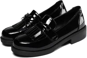 ClassicSter Women's Tassel Patent Leather Loafers Slip On Uniform Shoes