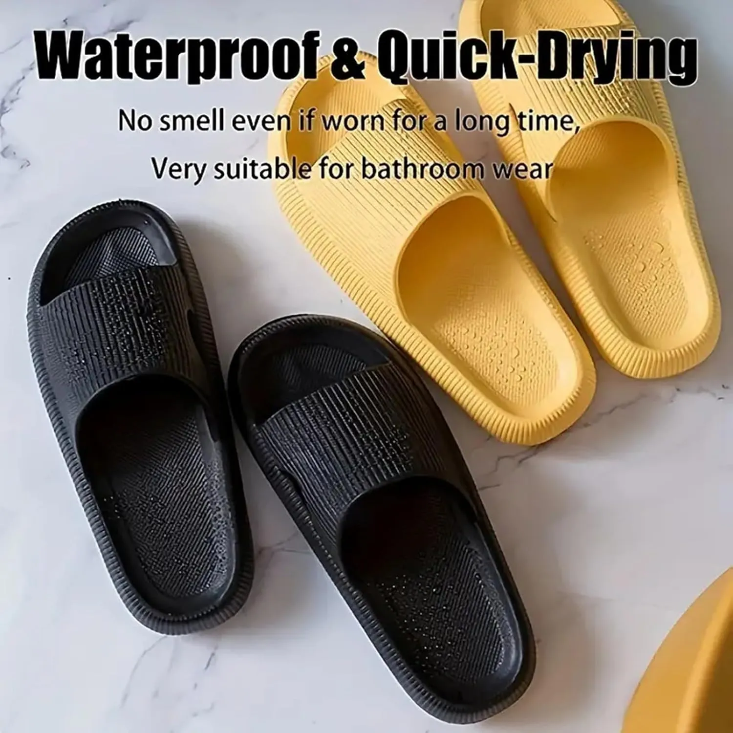 Cloud Slides for Women and Men, Platform Slides Slippers Pillow Slippers with Arch Support Women Shower Sandals House Shoes Indoor Outdoor Slip On Sandals Comfortable Waterproof Unisex