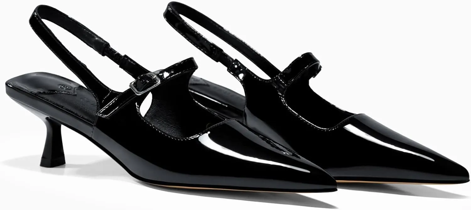 Coutgo Slingback Kitten Heels for Womens 2024 Pumps Party Dress Shoes