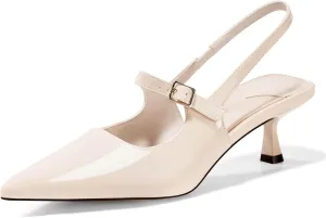 Coutgo Slingback Kitten Heels for Womens 2024 Pumps Party Dress Shoes