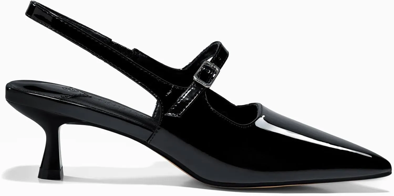 Coutgo Slingback Kitten Heels for Womens 2024 Pumps Party Dress Shoes