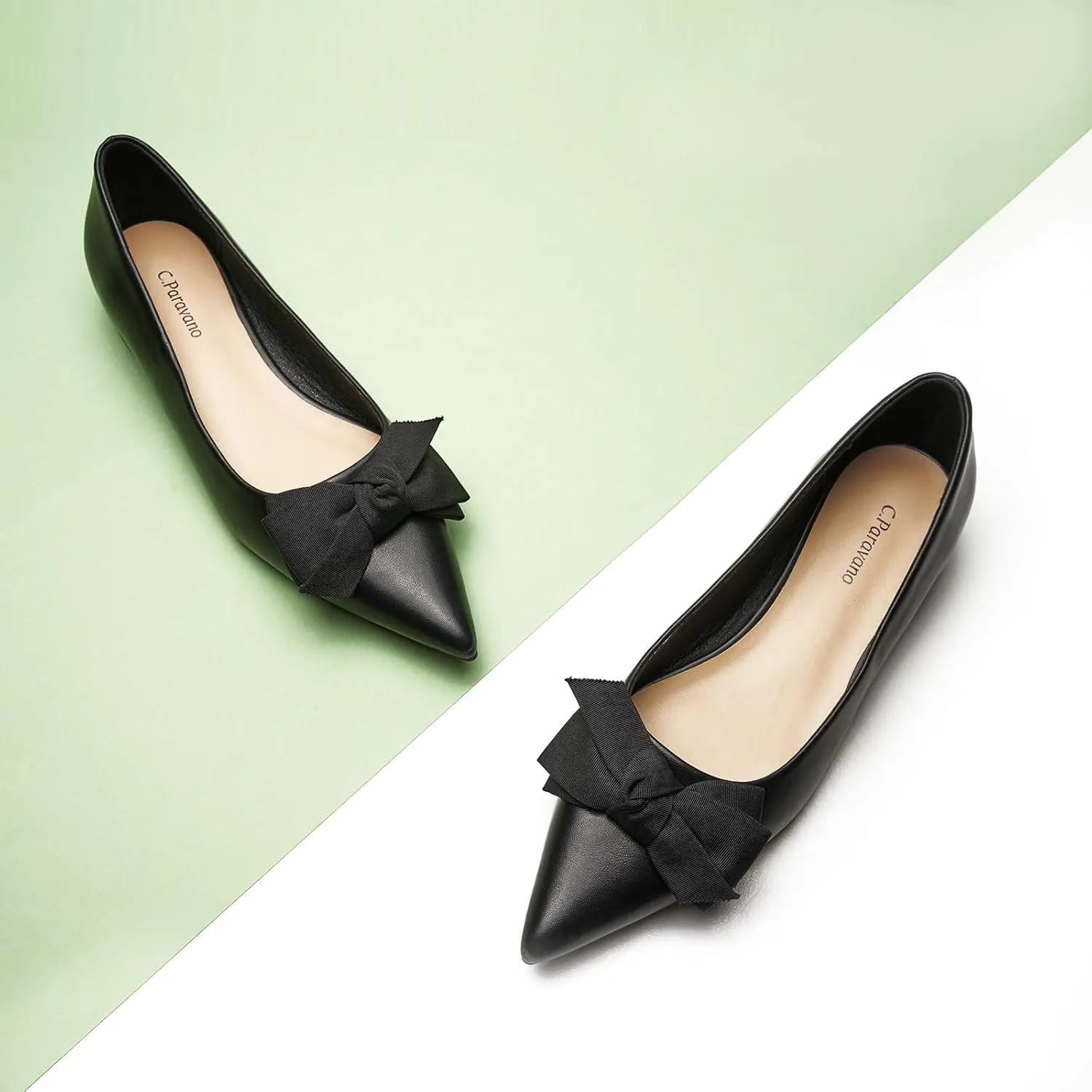 C.Paravano Pointy Bow Flats Women's Flats Ballet Shoes for Women