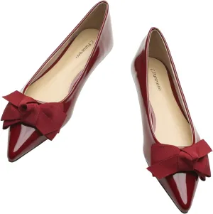 C.Paravano Pointy Bow Flats Women's Flats Comfortable Stylish Slip-On Shoes for Casual and Office