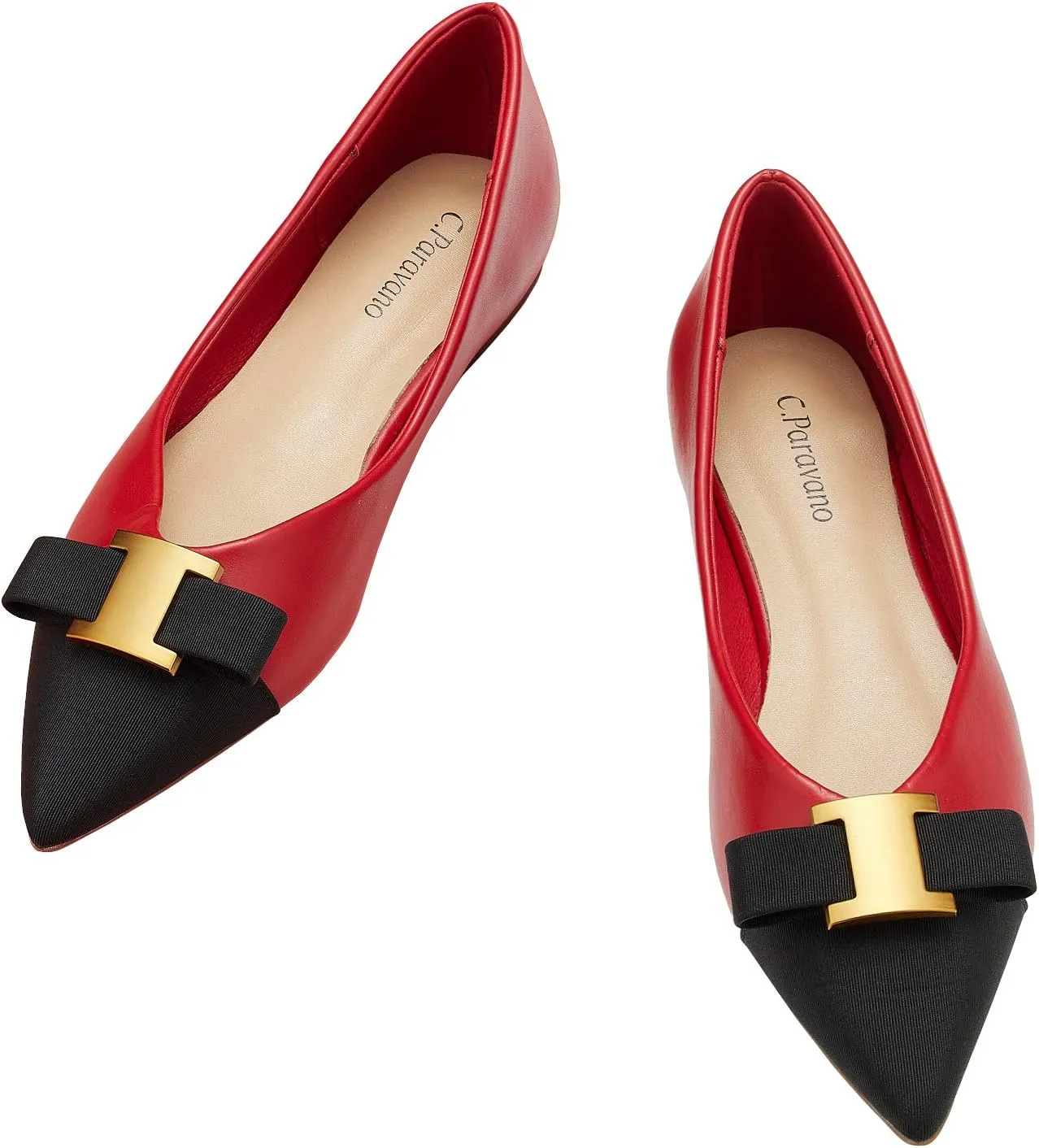 C.Paravano Womens Flats I Flat for Women Leather I Pointed Toe Flats I Ballet Flats for Women I Slip on Dressy Flats
