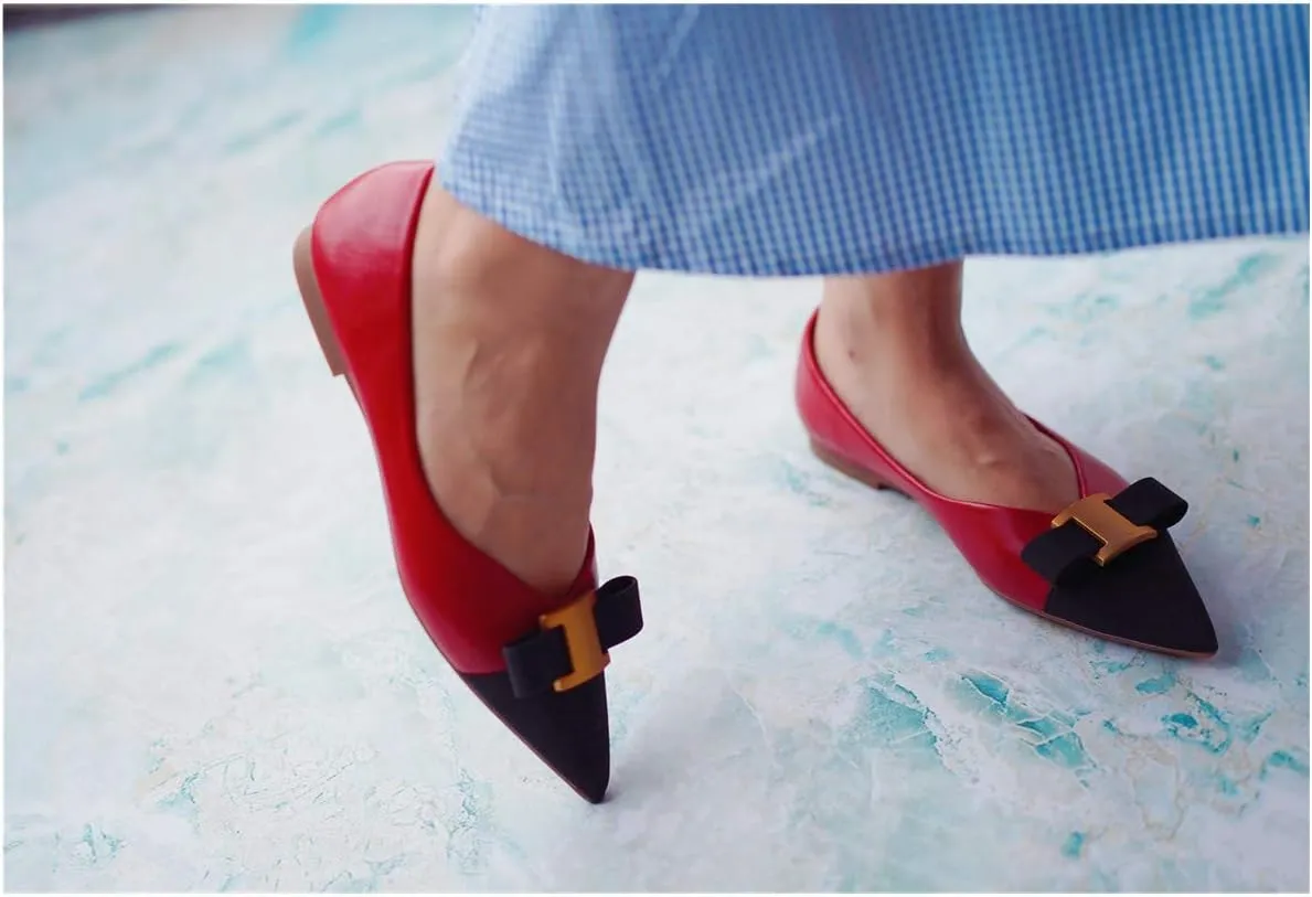 C.Paravano Womens Flats I Flat for Women Leather I Pointed Toe Flats I Ballet Flats for Women I Slip on Dressy Flats