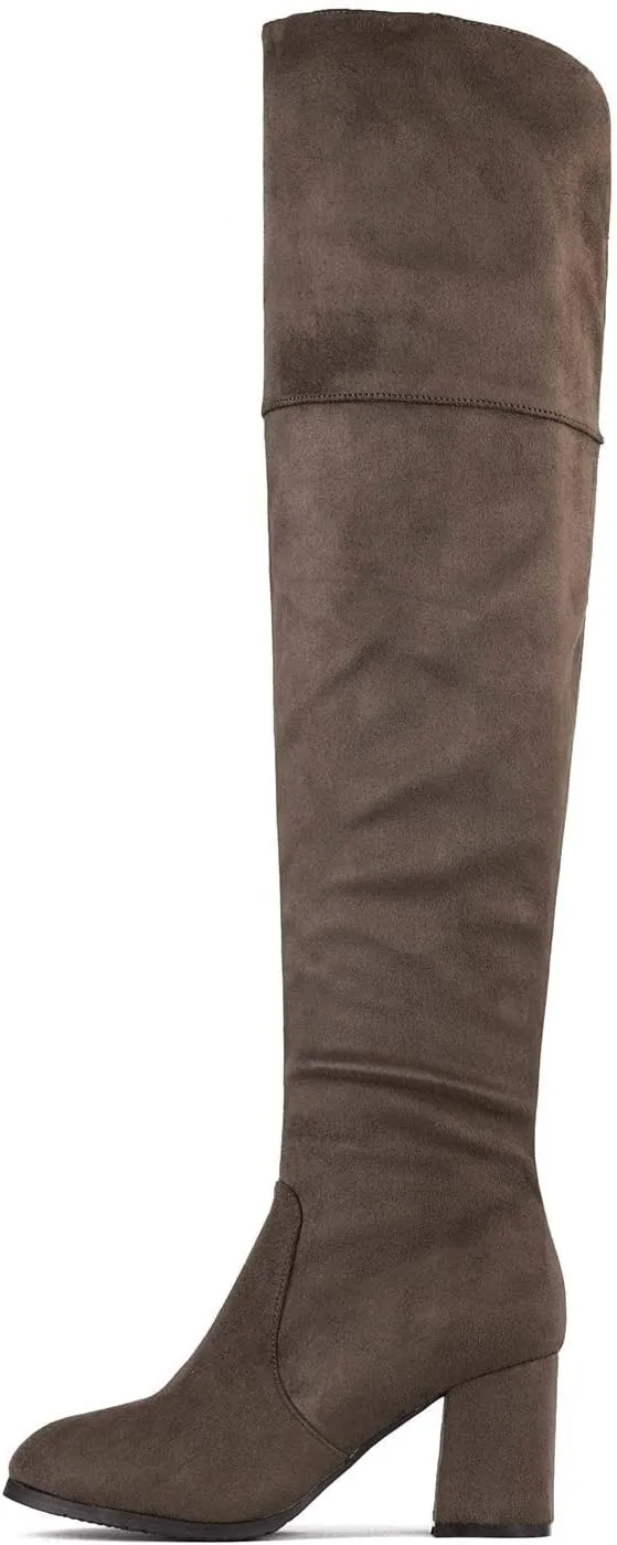 DREAM PAIRS Women's Thigh High Block Heel Over The Knee Boots