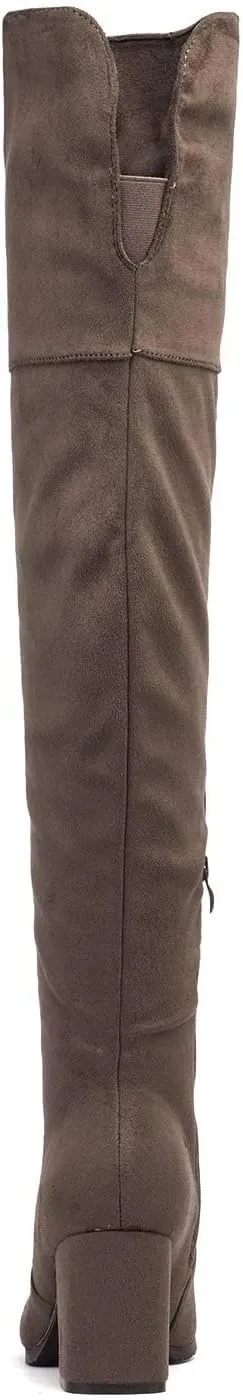 DREAM PAIRS Women's Thigh High Block Heel Over The Knee Boots