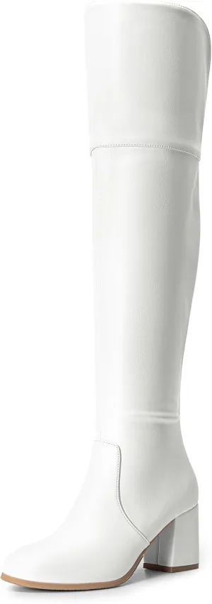 DREAM PAIRS Women's Thigh High Block Heel Over The Knee Boots