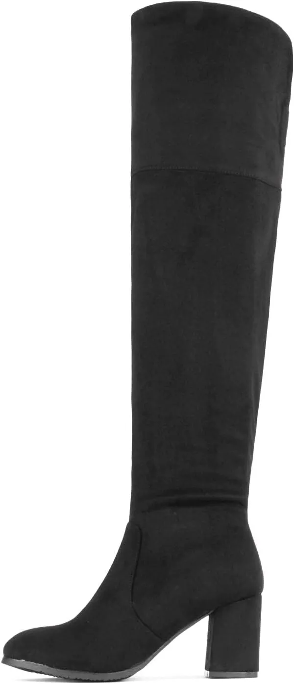 DREAM PAIRS Women's Thigh High Block Heel Over The Knee Boots