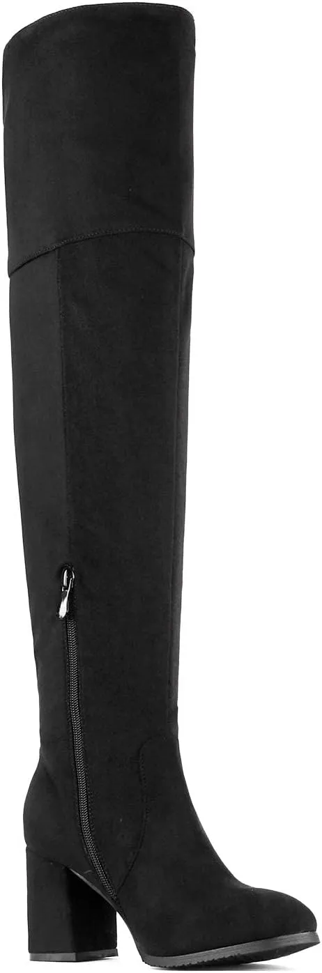 DREAM PAIRS Women's Thigh High Block Heel Over The Knee Boots