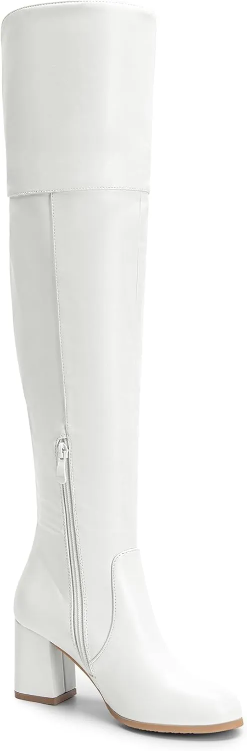 DREAM PAIRS Women's Thigh High Block Heel Over The Knee Boots