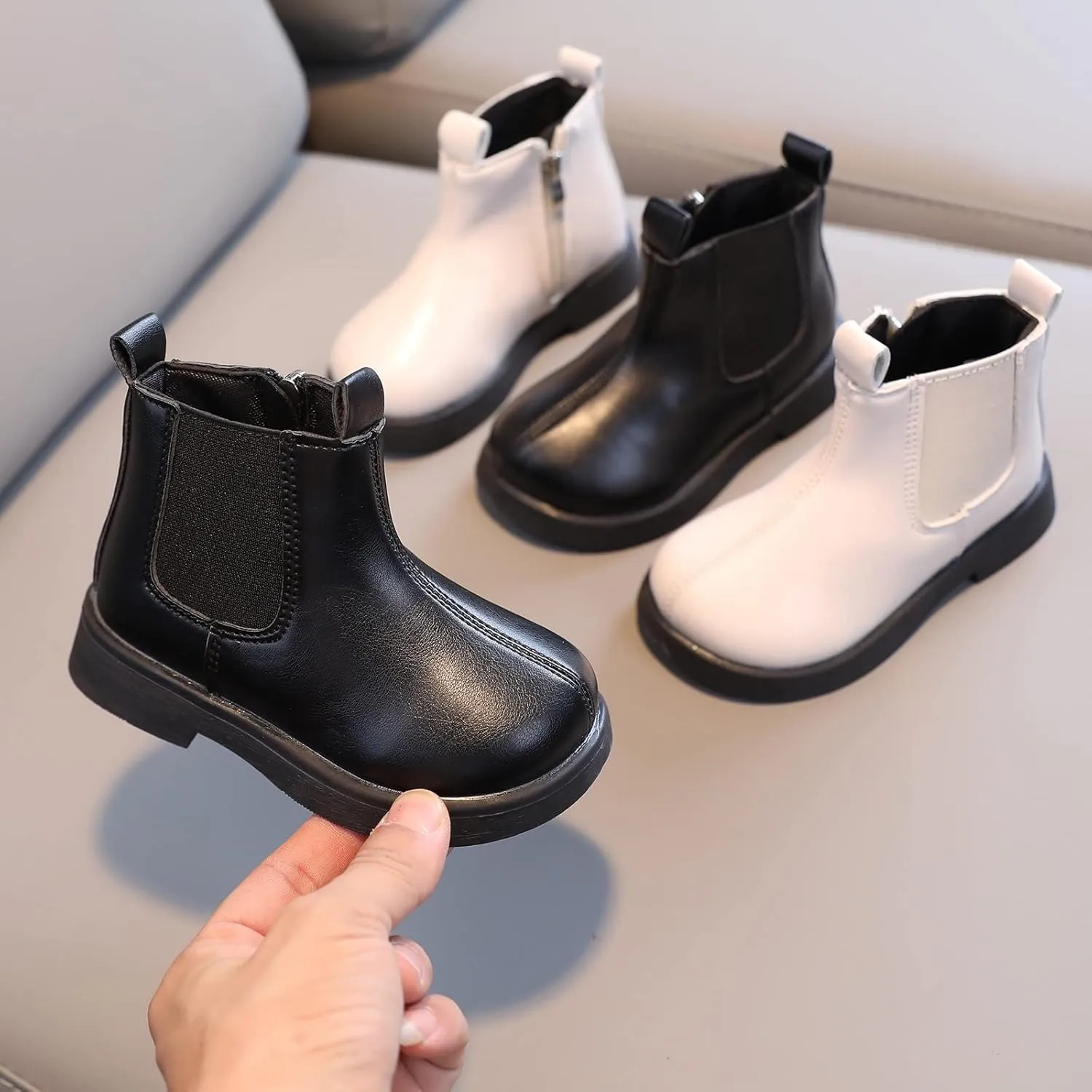 Fashion Ankle Boots for Girls Side Zipper Lace up Work Boots Waterproof Combat Boots Walking Shoes