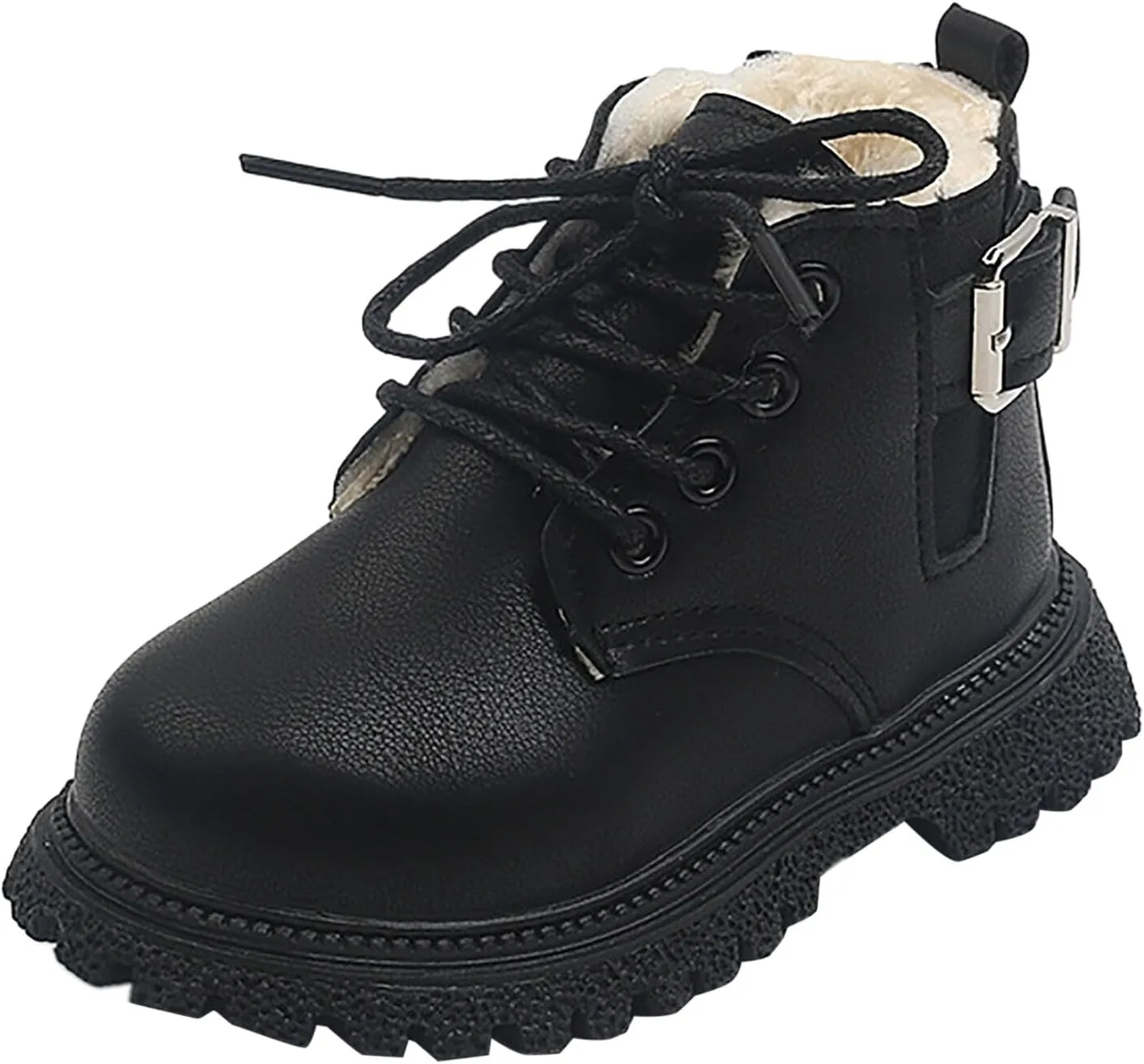 Fashion Combat Ankle Bootie Little Kid High Top Dress Shoes Lace Up/Zip Booties Winter Short Shoes