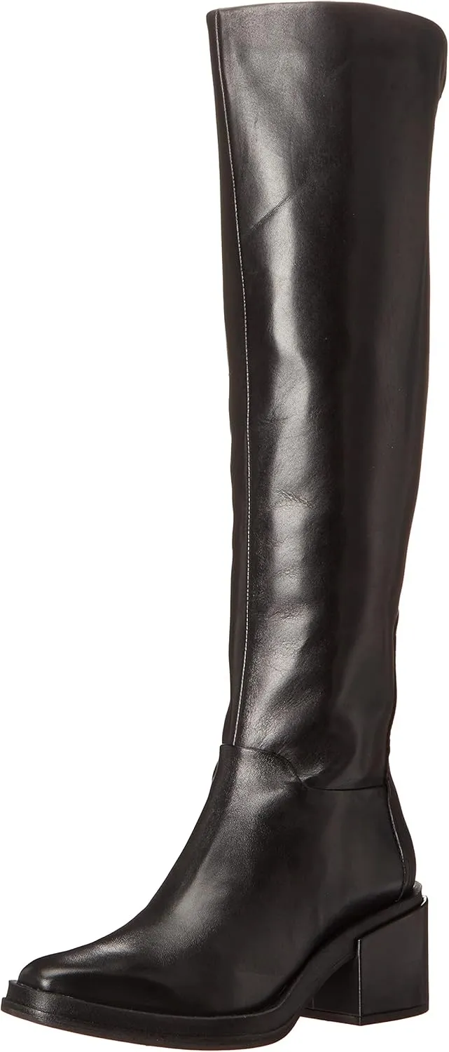 Franco Sarto Womens Dorica Leather Wide Calf Over-The-Knee Boots