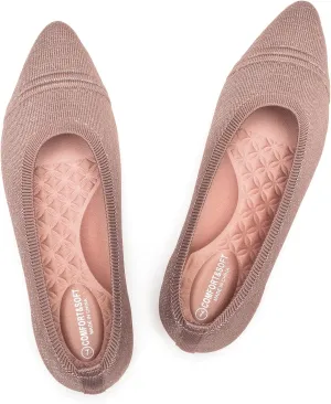 Frank Mully Women's Pointed Toe Flats Slip On Flat Knit Ballet Flats Shoes Women Dressy Comfortable Work Flats Office Shoes