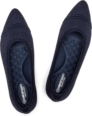 Frank Mully Women's Pointed Toe Flats Slip On Flat Knit Ballet Flats Shoes Women Dressy Comfortable Work Flats Office Shoes