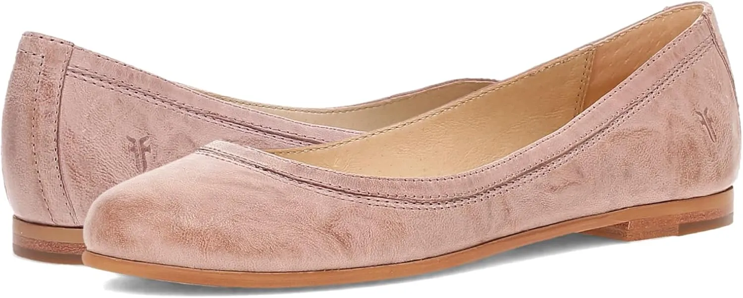 Frye Carson Ballet Flats for Women Featuring Premium Tumbled Leather with Leather Lining and Leather Outsole  3/8" Heel