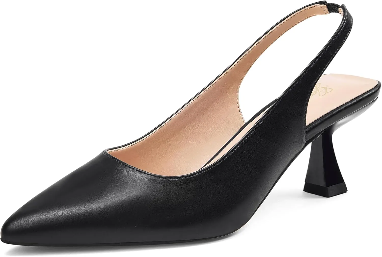 GENSHUO Slingback Kitten Heels for Women Pumps Closed Pointed Toe 2.3 Inch Low Heel Dress Shoes Comfortable Sexy Slip On Wedding Work Party Pumps