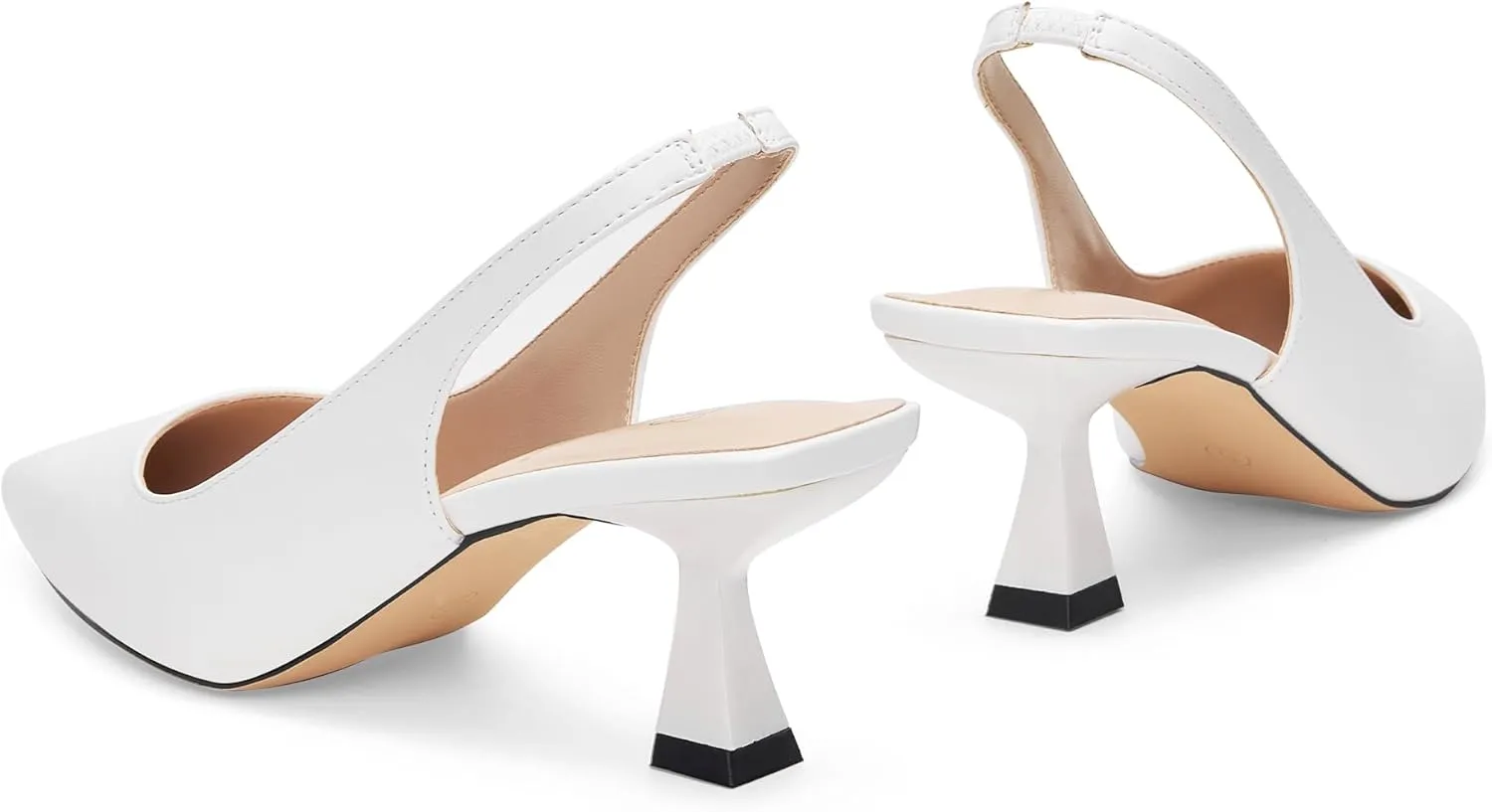 GENSHUO Slingback Kitten Heels for Women Pumps Closed Pointed Toe 2.3 Inch Low Heel Dress Shoes Comfortable Sexy Slip On Wedding Work Party Pumps