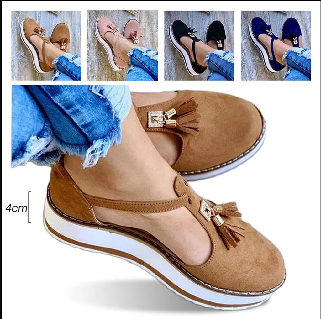 Gibobby Platform Sandals Espadrille,Women's Straps Platform Wedges Sandals Casual Summer Closed Toe Espadrilles Sandals