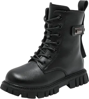 Girl Boots Kids Ankle Boots Comfortable Slip on Lug Sole Short Booties Waterproof Combat Shoes Short Shoes