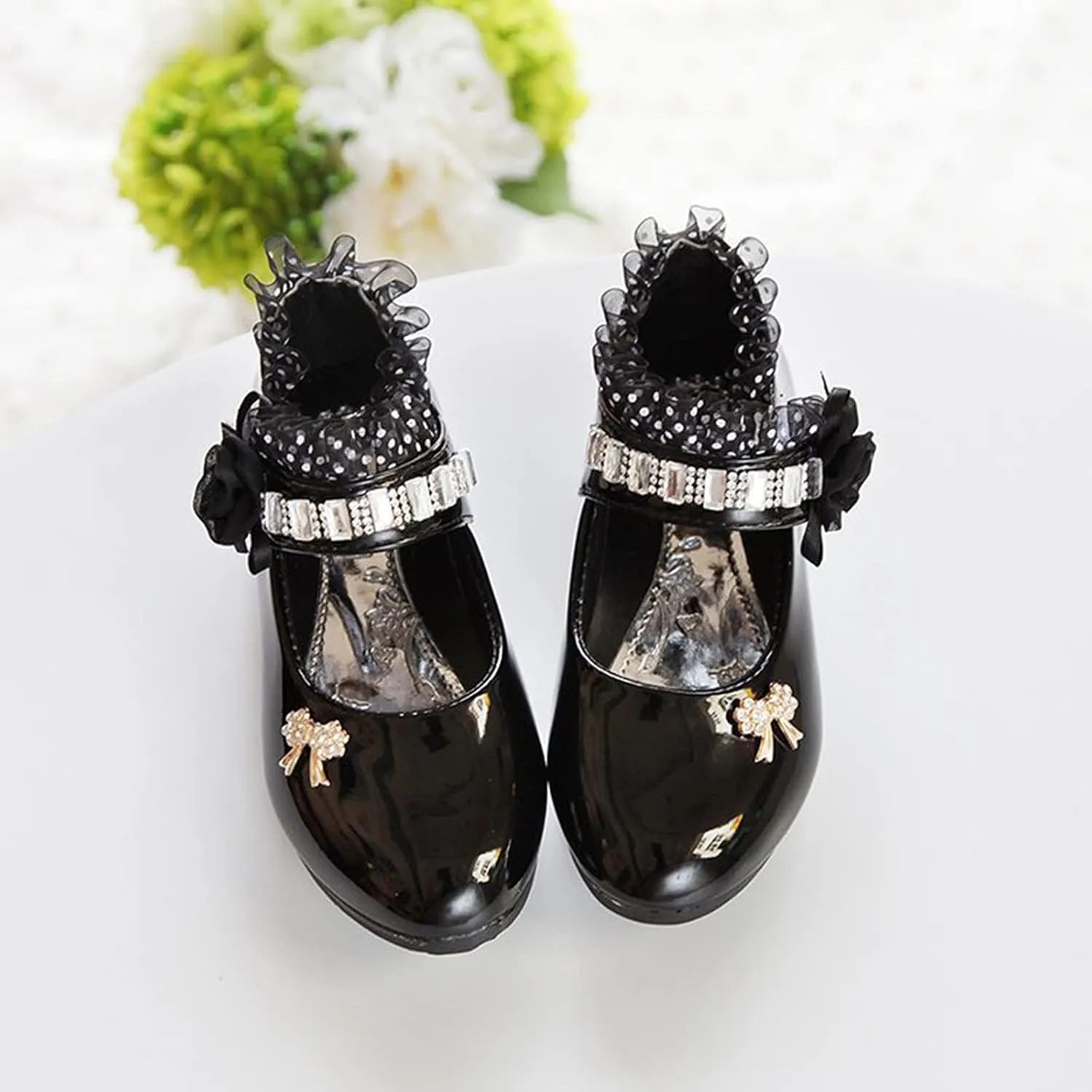 Girls and Toddler Mary Jane Dress Shoes Wedding Party Flower Girl School Shoes Slip on Ballet Flats Baby Girl Shoes