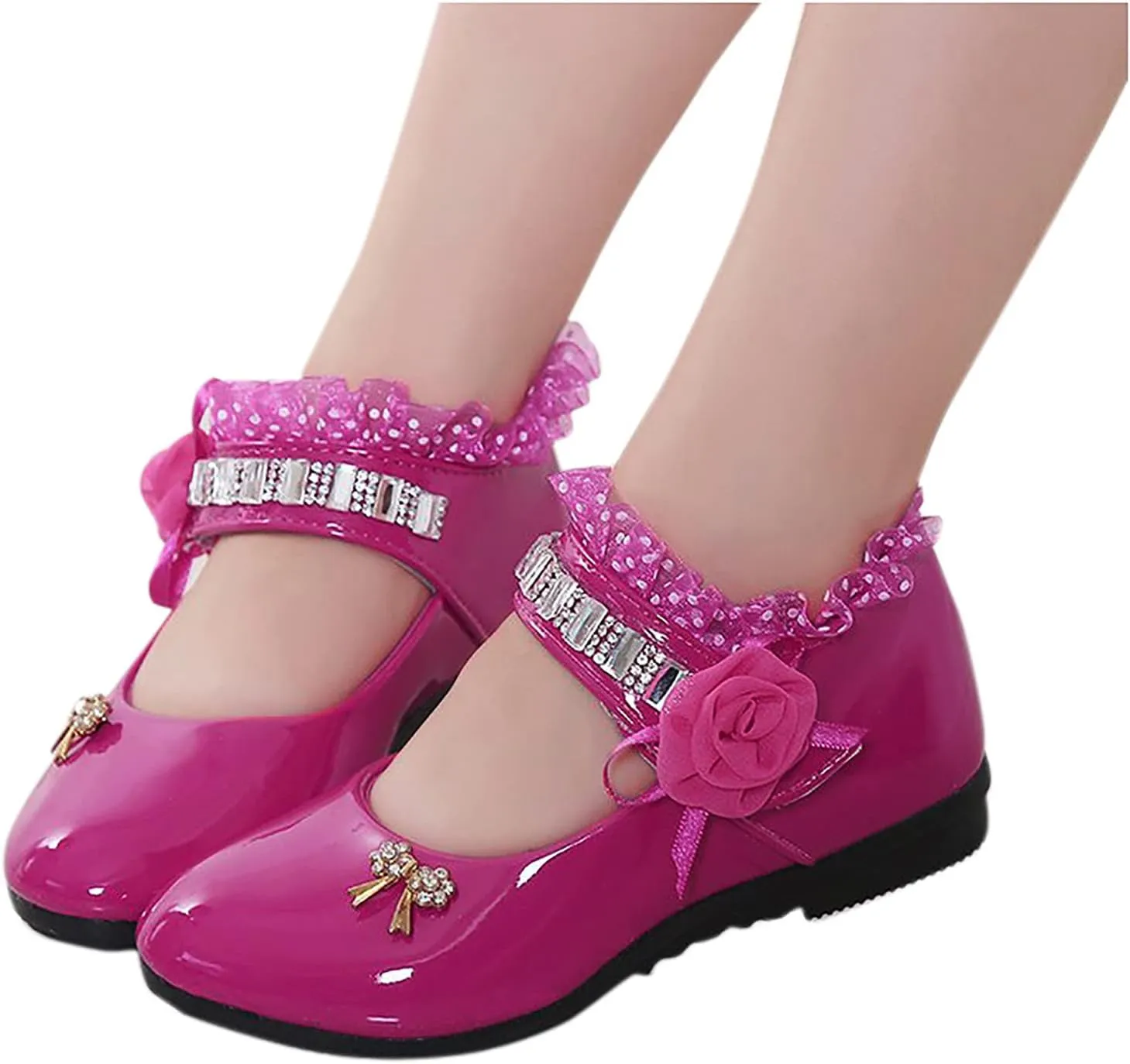 Girls and Toddler Mary Jane Dress Shoes Wedding Party Flower Girl School Shoes Slip on Ballet Flats Baby Girl Shoes