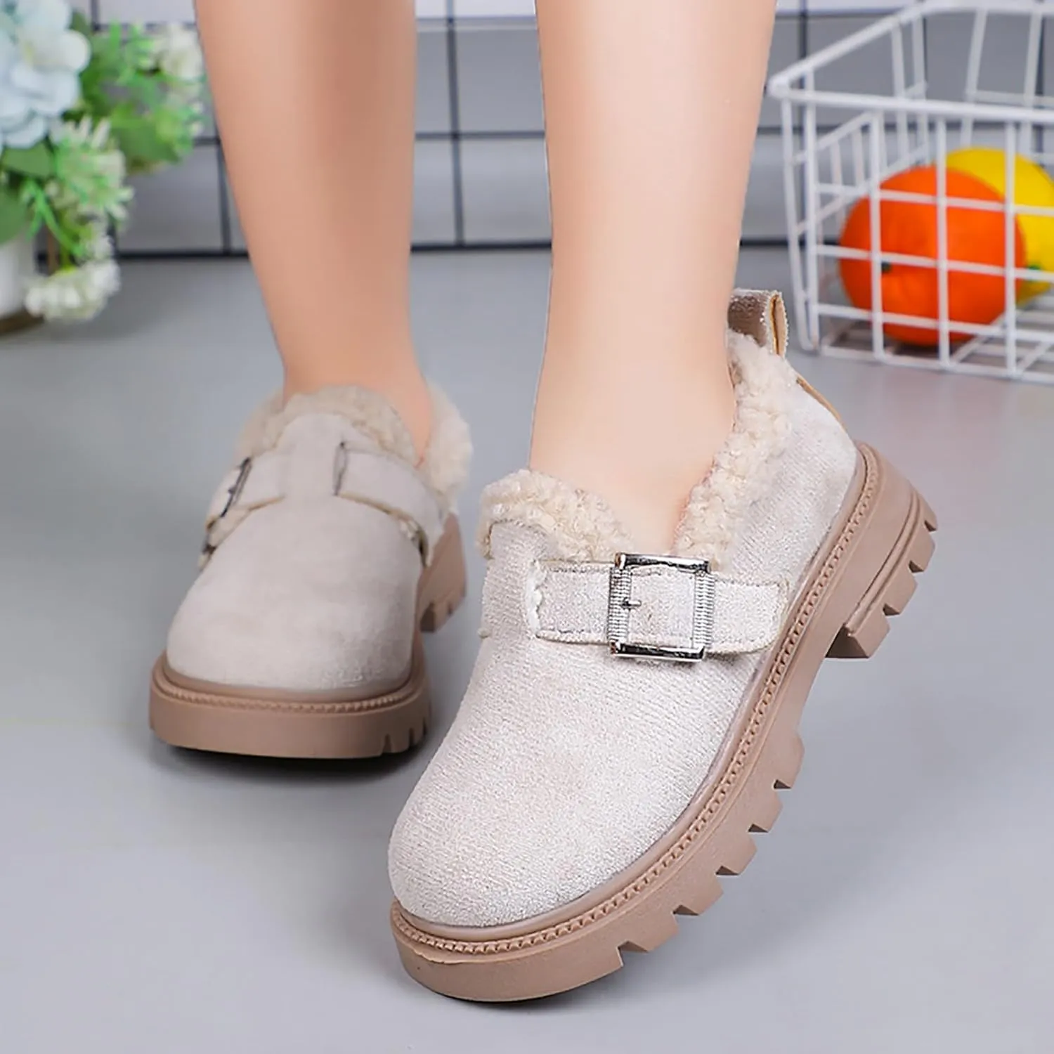 Girls Boots Kids Ankle Boots for Toddler Little Kid Big Kid Fleece Lined Short Booties Non Slip Warm Winter Boot