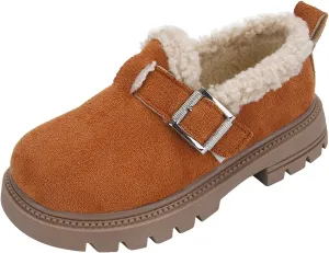 Girls Boots Kids Ankle Boots for Toddler Little Kid Big Kid Fleece Lined Short Booties Non Slip Warm Winter Boot