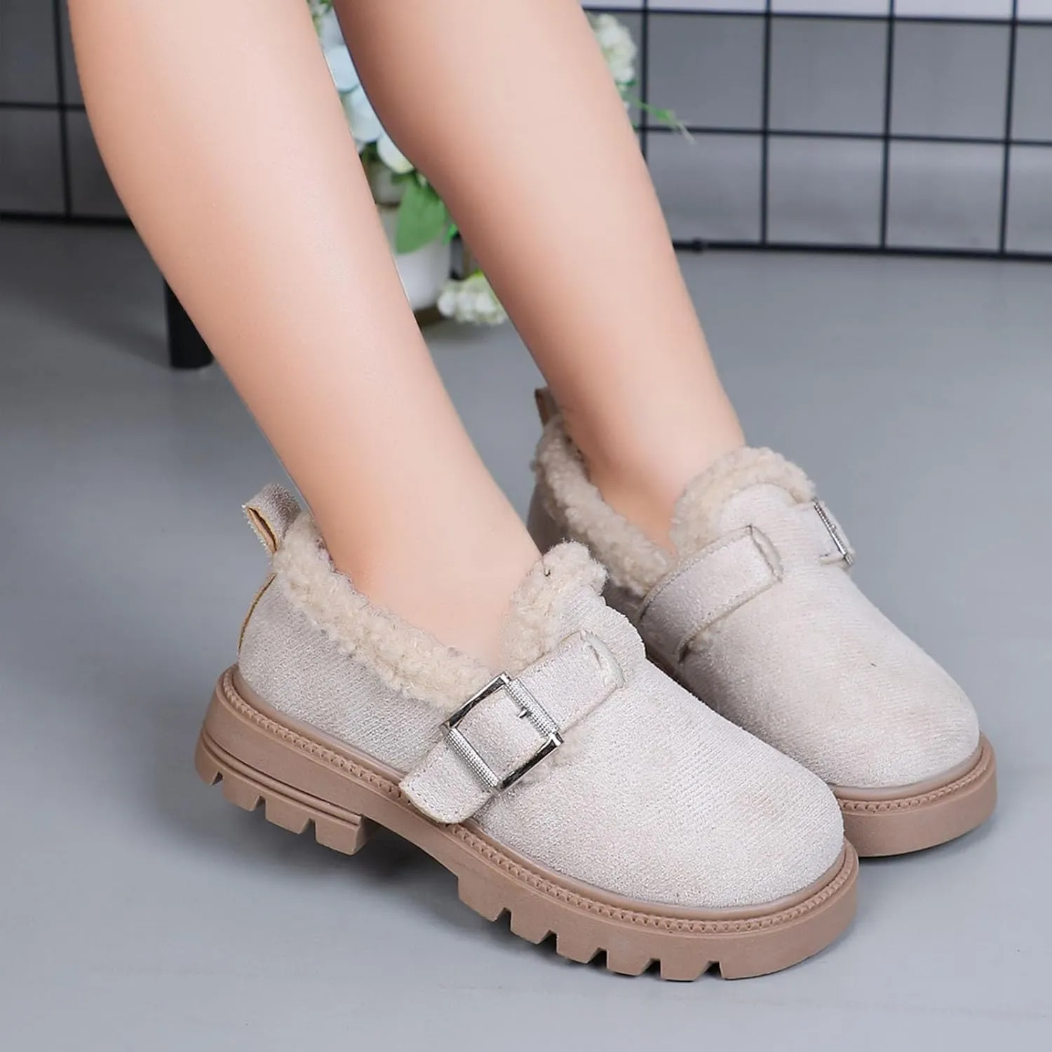 Girls Boots Kids Ankle Boots for Toddler Little Kid Big Kid Fleece Lined Short Booties Non Slip Warm Winter Boot