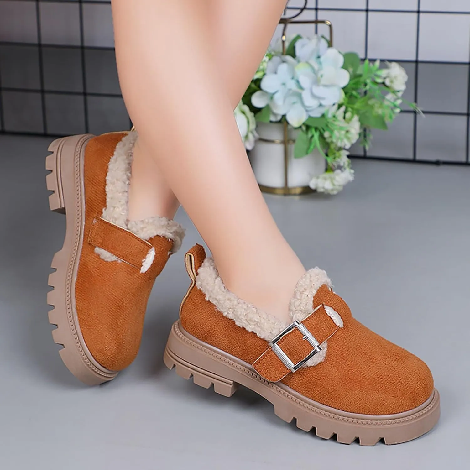 Girls Boots Kids Ankle Boots for Toddler Little Kid Big Kid Fleece Lined Short Booties Non Slip Warm Winter Boot
