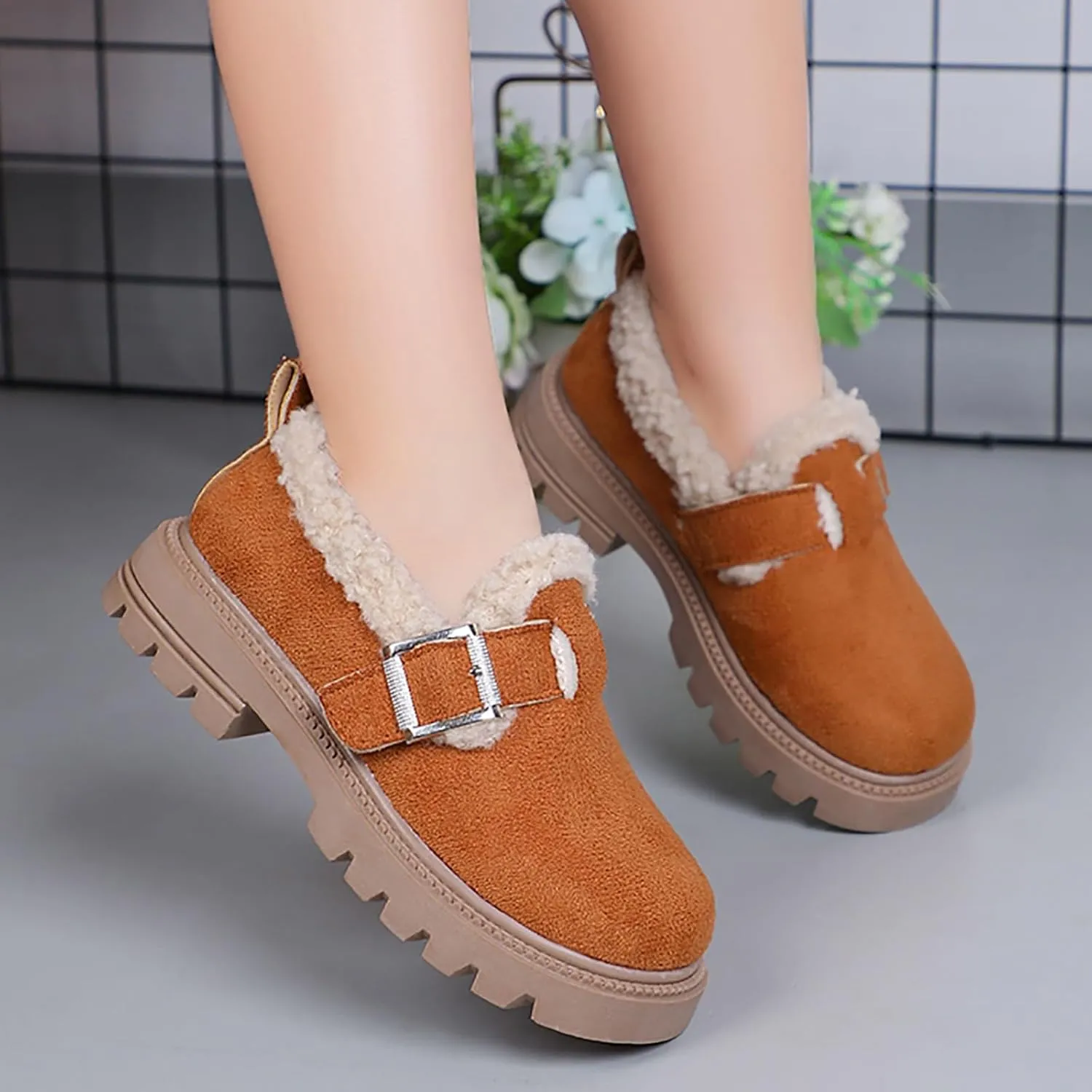 Girls Boots Kids Ankle Boots for Toddler Little Kid Big Kid Fleece Lined Short Booties Non Slip Warm Winter Boot