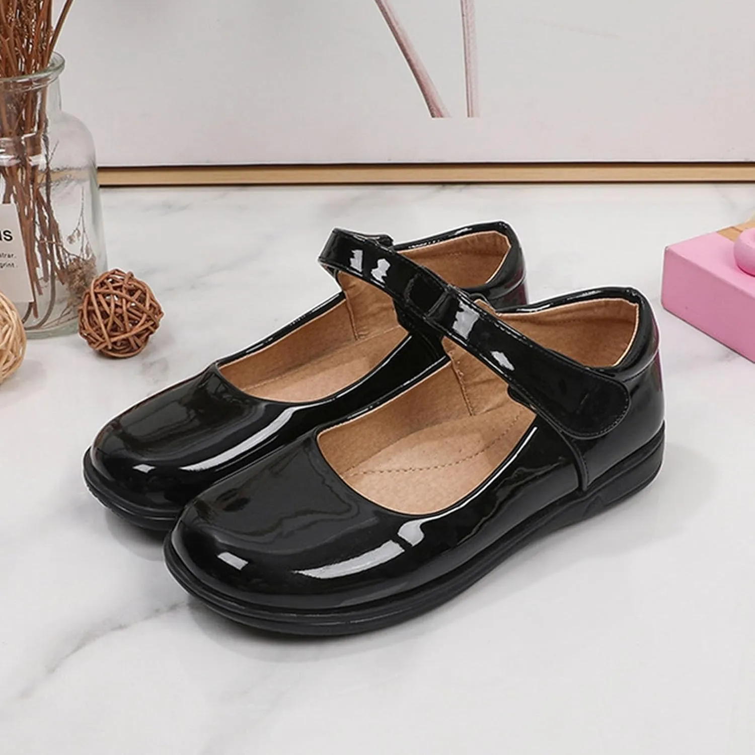Girls Dress Shoes Kids Toddler Girls Mary Jane Flat Glitter Shoes Wedding Party School Toddler Princess Shoes