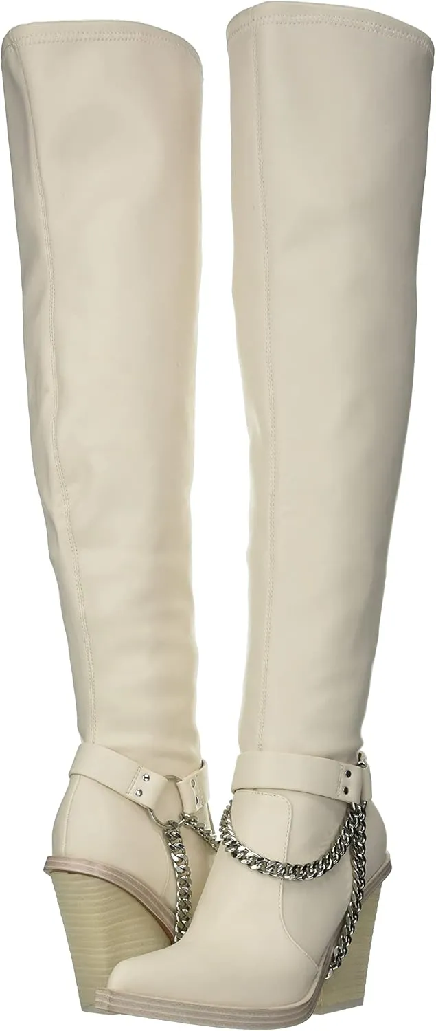 Jessica Simpson Womens Langer Faux Leather Pointed toe Over-The-Knee Boots