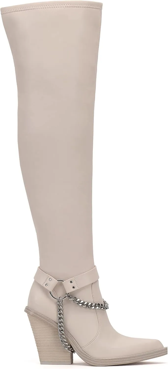Jessica Simpson Womens Langer Faux Leather Pointed toe Over-The-Knee Boots