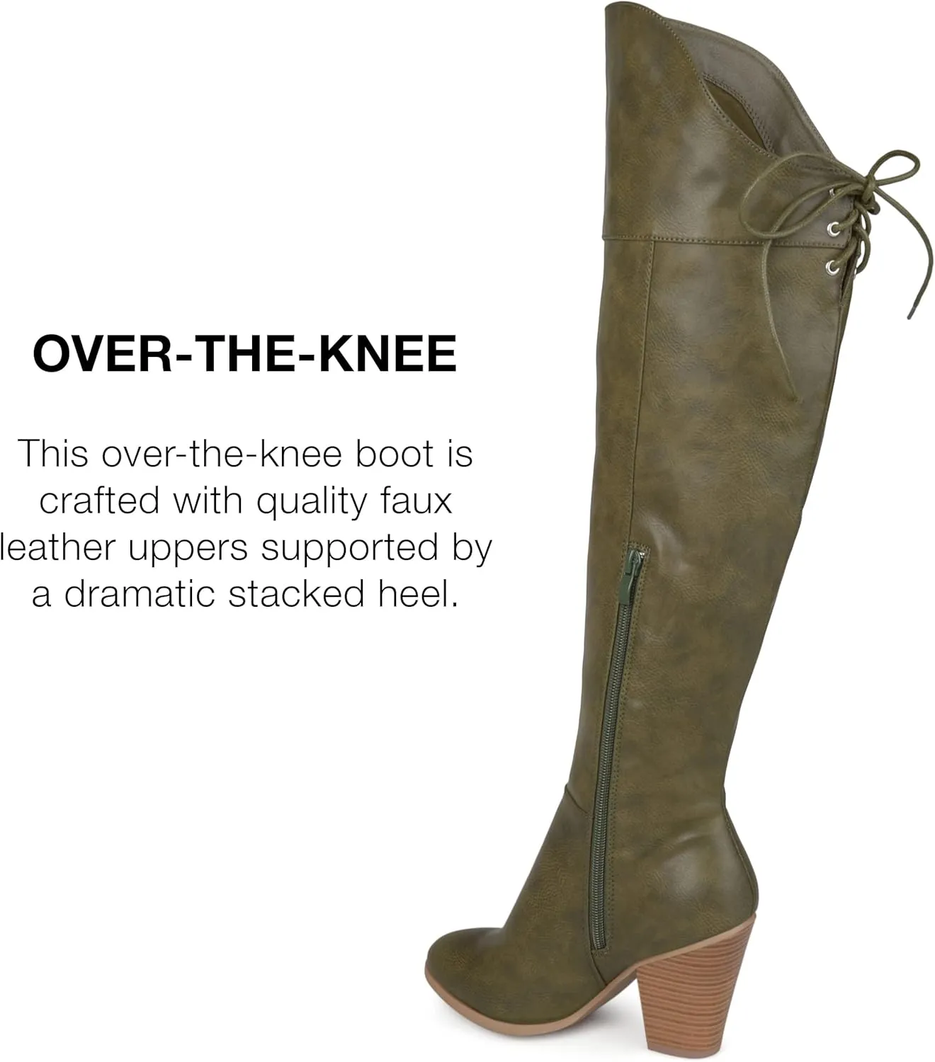 Journee Collection Womens Spritz Wide Calf Faux Leather Over-The-Knee Boots