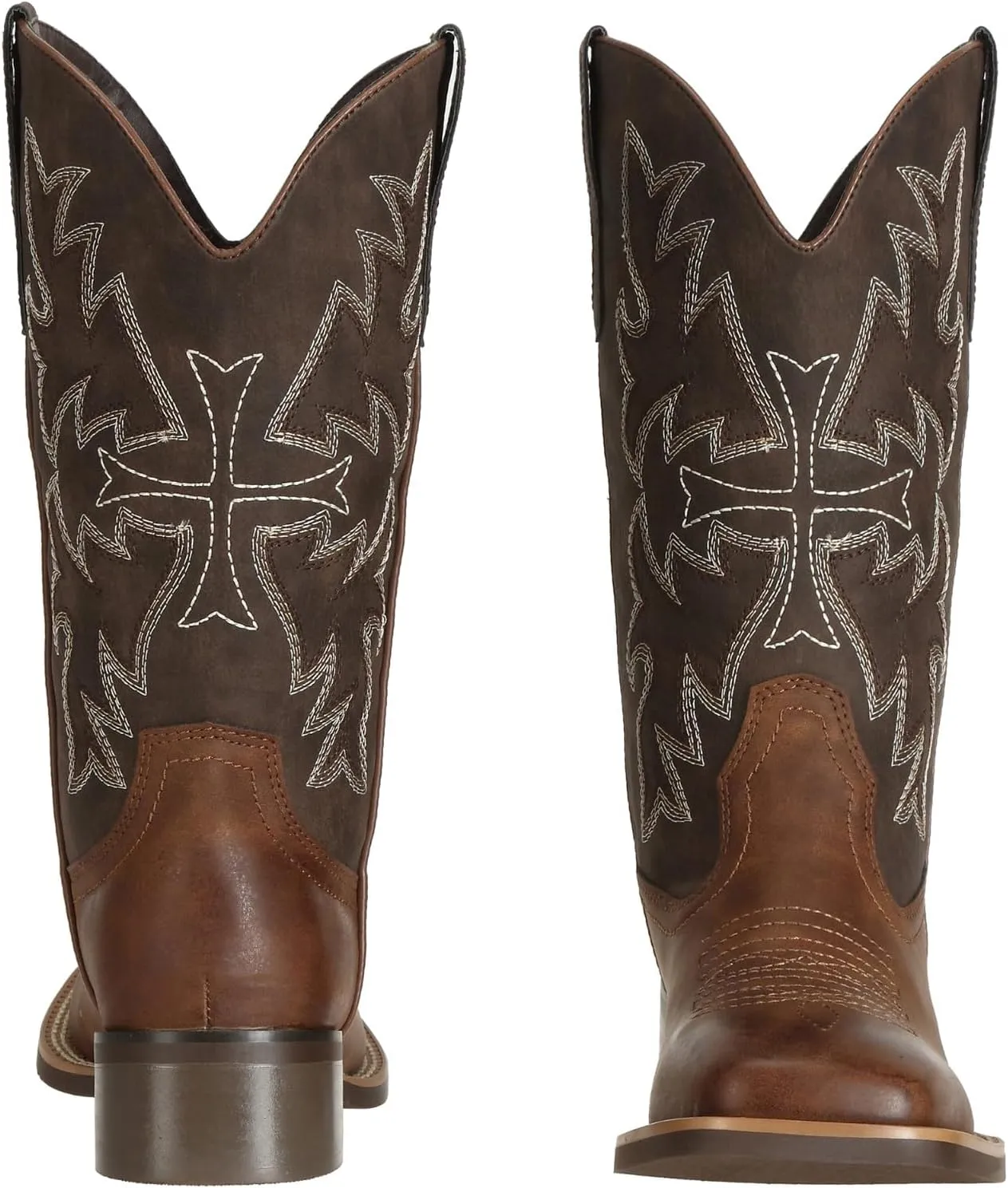 J's.o.l.e Women Cowgirl Boots Square Toe Wide Calf Ladies Fashion Cowboy Western Boots
