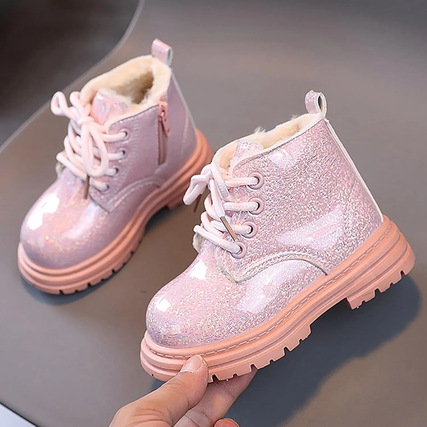Kids Girls Ankle Boots Little Kid High Top Dress Shoes Lace Up/Zip Booties Classic Casual Walking Work Boot