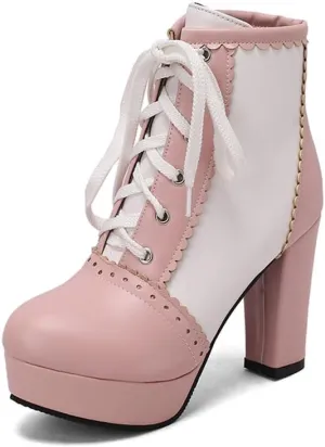 KOKOMOMO Sparkly Platform Ankle Boots Short Sequin Glitter Combat Boots Chunky Heeled Lace Up Booties