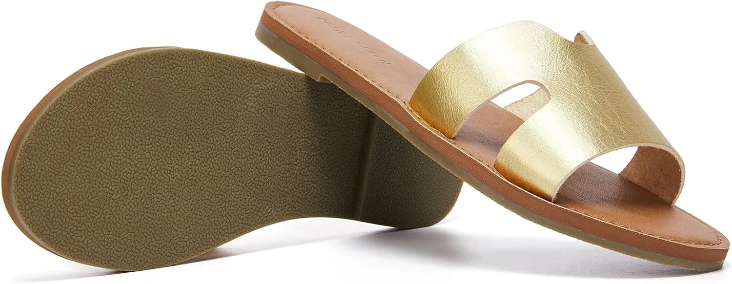 KOLILI Womens Flat Slide Sandals, Summer Fashion Sandals, Comfy Style | Warm-weather Favorite
