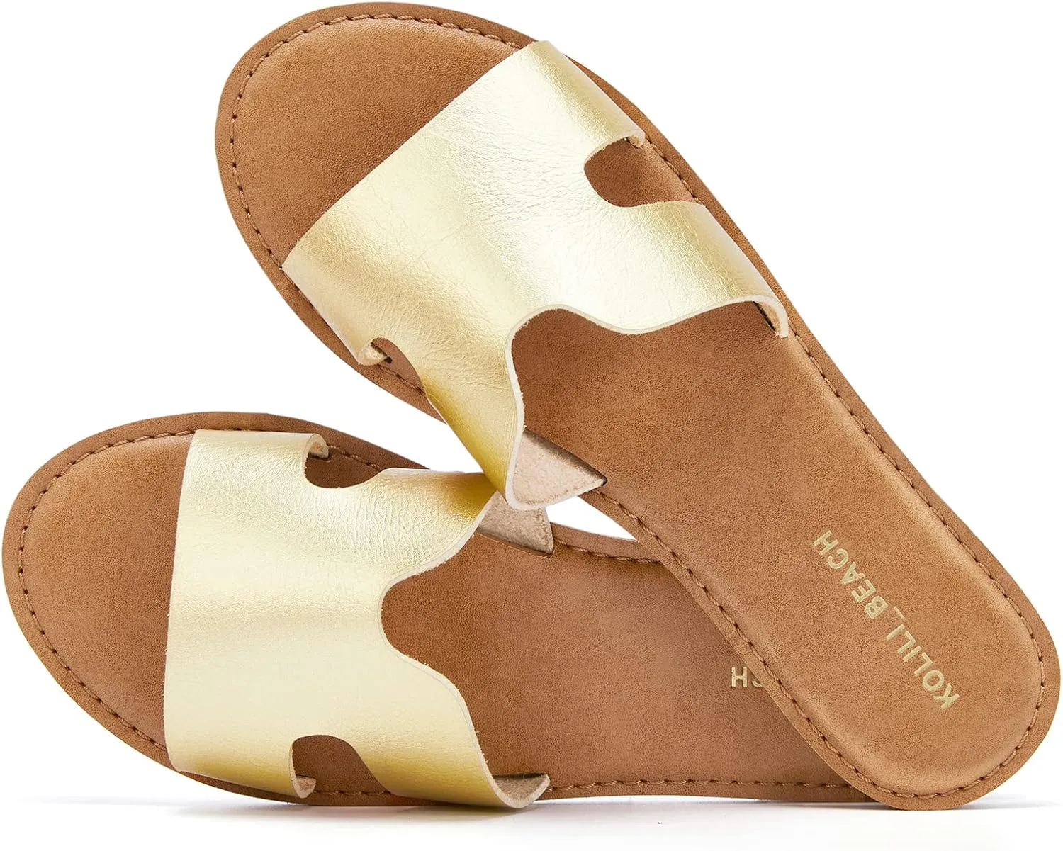 KOLILI Womens Flat Slide Sandals, Summer Fashion Sandals, Comfy Style | Warm-weather Favorite