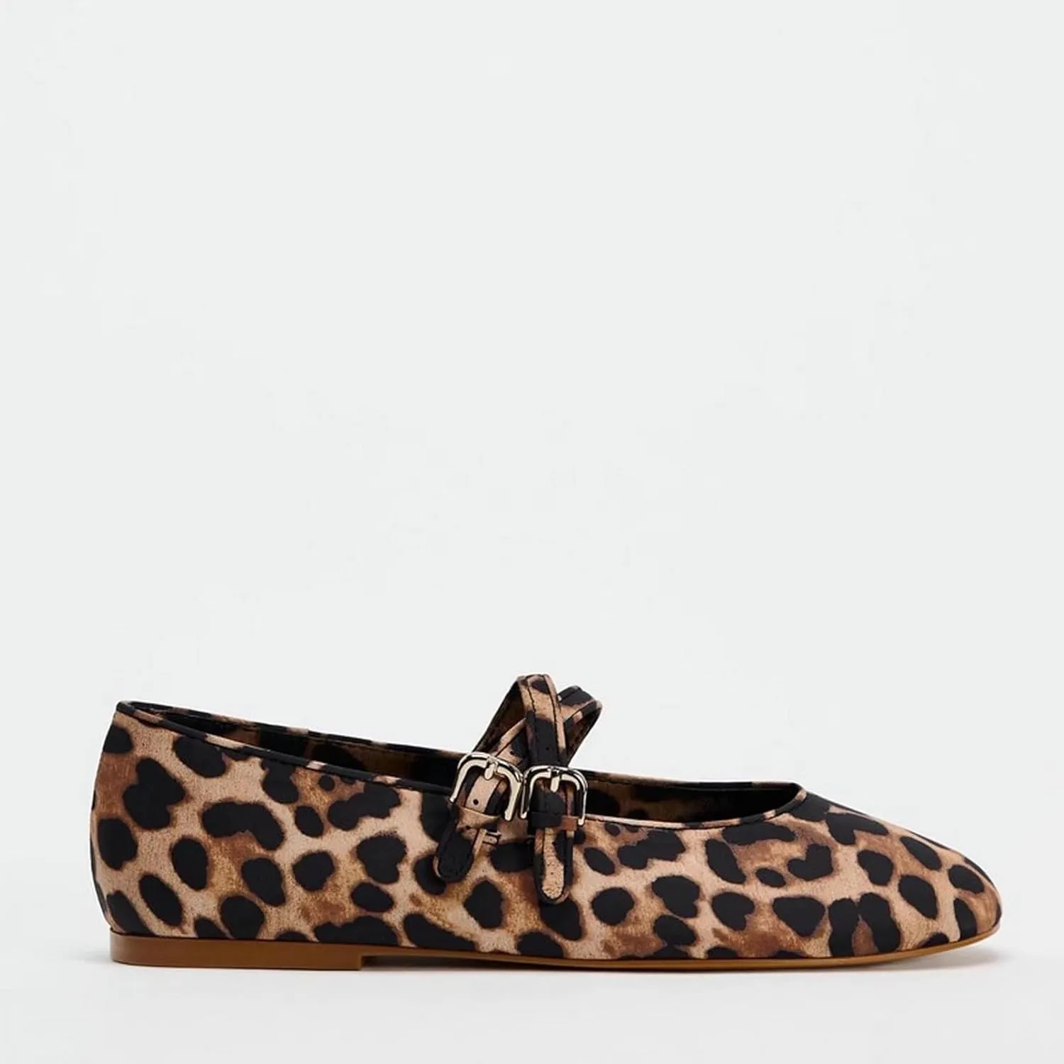 KysBloes Women Suede Mary Jans Flats Leopard Mary Janes Ballet Flats Low Heel Comfortabel Casual Shoes